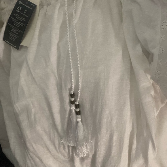 Lauren Ralph Lauren Women’s White Cotton Blouse with Eyelet Sleeves & Peplum NWT - Picture 9 of 9